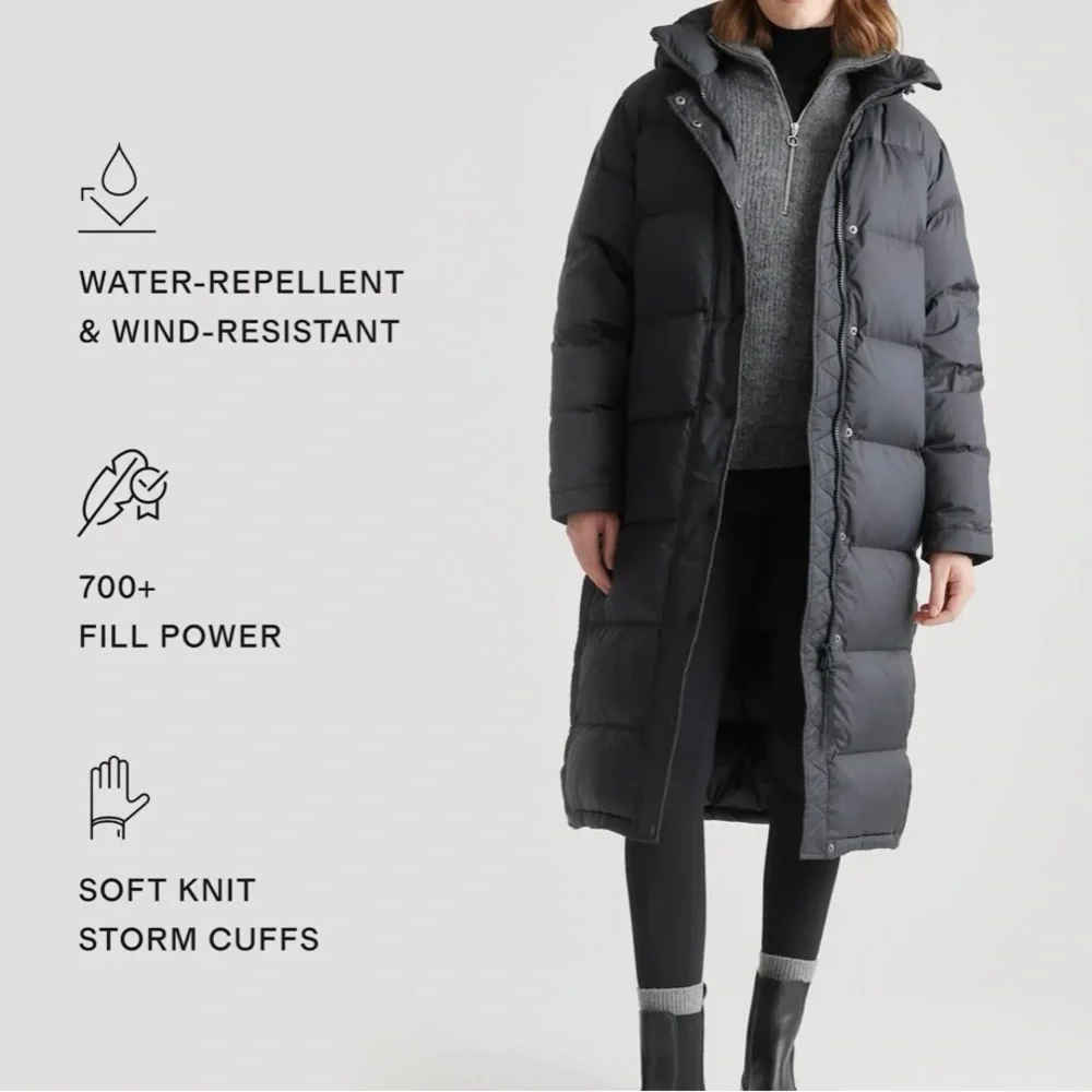 Quince Black Puffer Coat - Picture 3 of 8